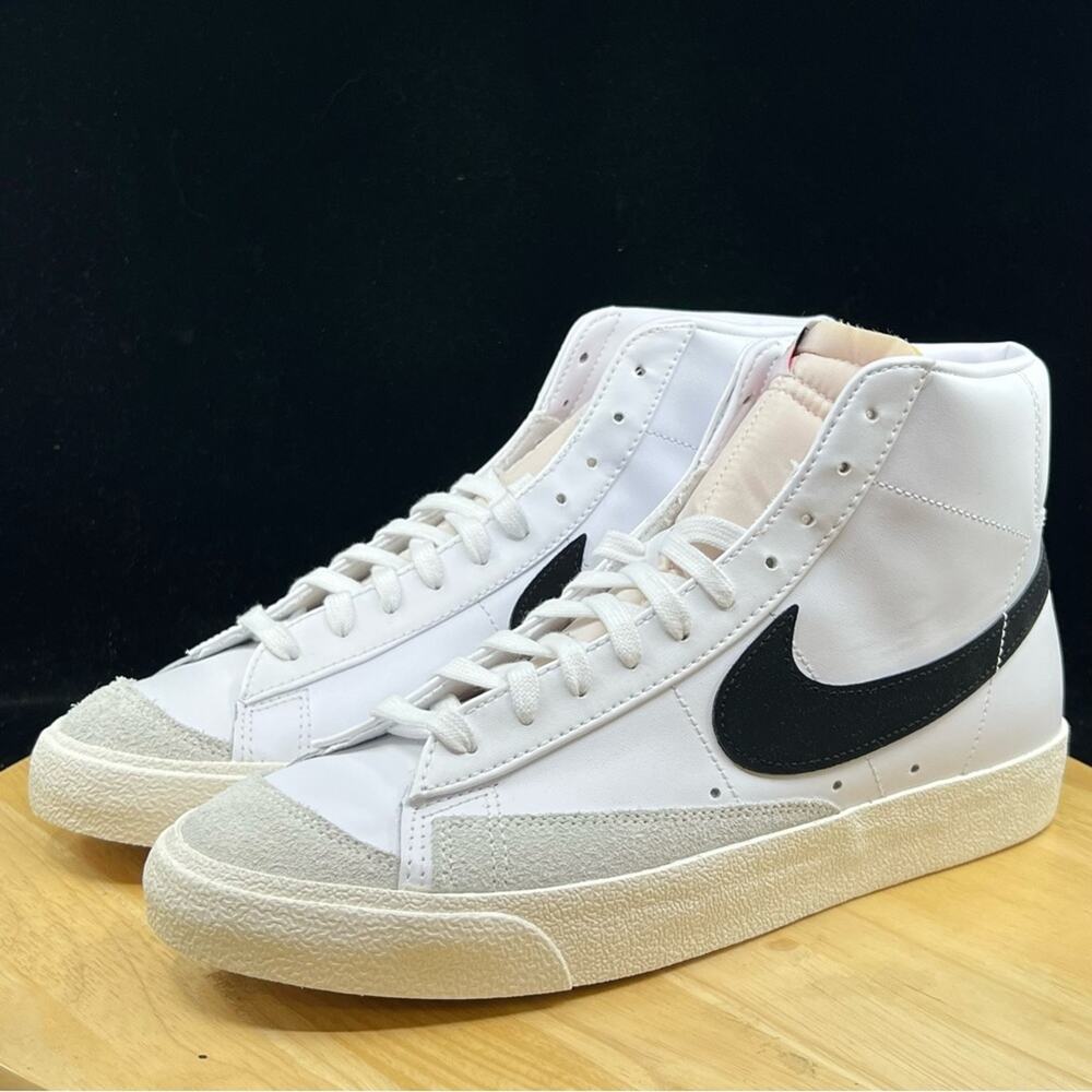 Nike Blazer Mid '77 Vintage White Black Suede BQ6806-100 Retro Mens Size 13